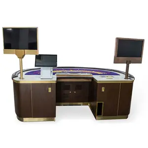 Table de jeu de poker de Baccarat de Table de casino luxueuse professionnelle avec plateau de croupier en cuivre doré