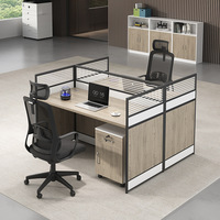 Système de poste de travail de bureau au design moderne Mobilier de bureau pour le personnel avec poste de travail élégant en bois et acier autoportant