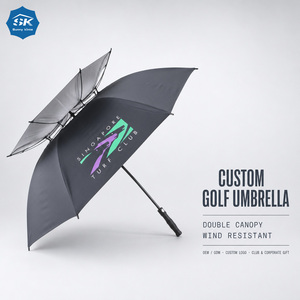 Paraguas de Golf con Logotipo Personalizado, Doble Toldo, Resistente al Viento, Extra Grande, Recto, para Deportes al Aire Libre, Protección contra Lluvia y Sol - Product Image 1