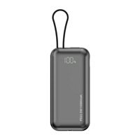 New Fashion PD 22,5 W Schnelllade-Power bank 10000mAh Smart LCD-Display Tragbares Telefon ladegerät mit 2-in-1-Kabeln und Lanyard