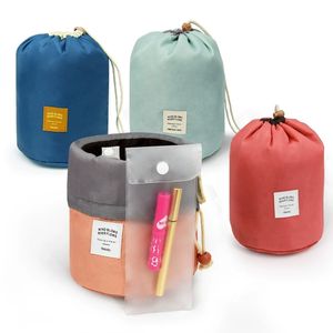 Bolsa de cosméticos de viaje con cordón de cubo redondo de gran capacidad personalizada, <span class=keywords><strong>necesita</strong></span> esteticista, bolsa de maquillaje, estuche de belleza, estuche organizador de viaje - Product Image 1