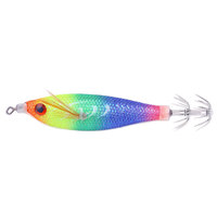 Leurre en bois pour crevettes, appât vivant, en boîte, 8cm 6g, hameçon horizontal pour calamar, hameçon explosif, leurre artificiel lumineux à coulée lente
