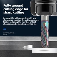 Zhuzhou berlian PGMH seri PGMH-4R dilapisi karbida 4-seruling lurus Shank Arc End Mill CNC alat penggilingan pemotong