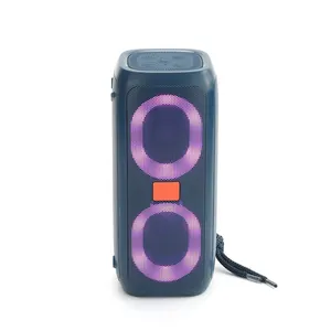 TWS Outdoor Bass tragbarer Party-Lautsprecher in schillernder RGB-Lichtvariation Zylinder-Subwoofer HD lauter Stereo-Sound bluetooth Lautsprecher