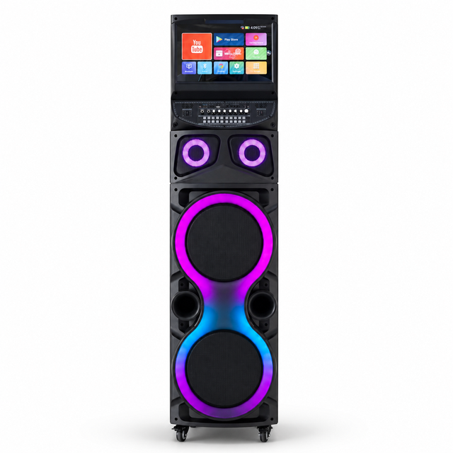 CQA 100W Powerful Karaoke Active Stage Speaker,Outdoor Party Audio with 15.4inch Table Touch Screen Speaker with Android System