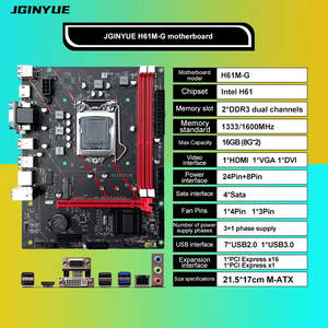 JGINYUE H61M-G LGA 1155 <span class=keywords><strong>DDR3</strong></span> çift kanal masaüstü anakart Intel yonga seti SATA sabit disk oyun için 16GB RAM destekler - Product Image 5