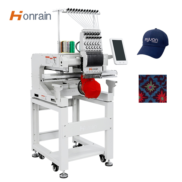 12/15 Needles 1 Heads Computerized Embroidery Machine Cap Hat Automatic Embroidery Sewing Machine