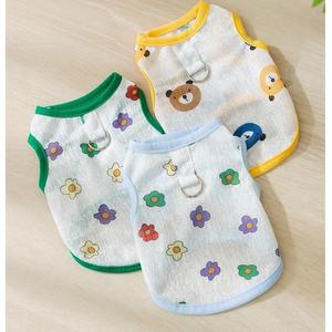 Gilet léger en coton confortable et simple avec imprimé ours intégral en maille pour chat et <span class=keywords><strong>chien</strong></span>, vêtement pour animaux de compagnie pour l'été, anniversaire, Noël, de marque - Product Image 2