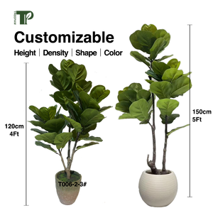 4/5Ft <strong>Fiddle</strong>-Leaf <strong>Fig</strong> Artificial <strong>Tree</strong> White Pot UV Resistant Home Decorations Garden Artificial Plants Supplies for Celebrations - Product Image 2