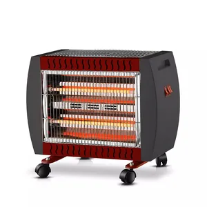hot sale switch button 2000W freestanding infrared portable electric quartz heater with wheels