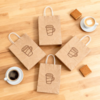 Sacs en papier kraft recyclables, adaptés aux aliments, avec poignées en corde de coton, logo personnalisé, emballage écologique pour les courses et les cadeaux
