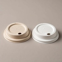 Série de couvercles jetables en pulpe moulée 80-90 mm, couvercles à boire et plats pour gobelets de boissons froides de 8, 12, 16 oz, pour le bureau, les fêtes, les pique-niques, la restauration et les buffets