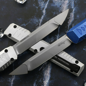 Fat Dragon Sky-Walker Tactical Survival Camping Knife <strong>D2</strong> T6-6063 Aluminum CNC Handle Customizable OEM DIY Folding <strong>Push</strong> <strong>Button</strong> - Product Image 4