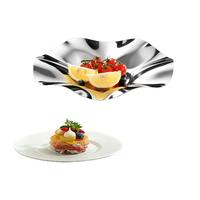 Plato de Frutas de Acero Inoxidable de Alta Gama con Forma de Flor para Decoración de Sala de Exposiciones y Almacenamiento