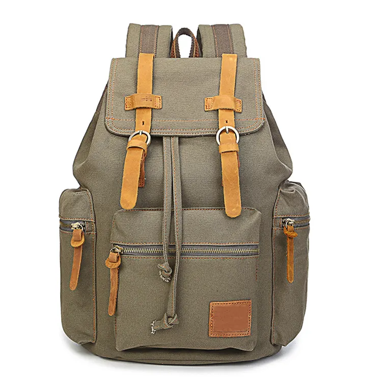 Canvas bag laptop backpack waterproof classic style