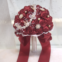Bouquet de Mariage Artificiel en Soie Vcare pour la Mariée et les Demoiselles d'Honneur, Forme Boule Faite à la Main, Longue Durée, Prix de Gros, Boîte Incluse