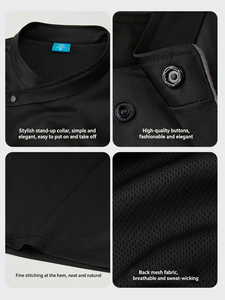 Veste de chef personnalisée à manches courtes, blanche, fermeture asymétrique, poche poitrine, pour la restauration, la boulangerie, les professionnels de la cuisine - Product Image 6
