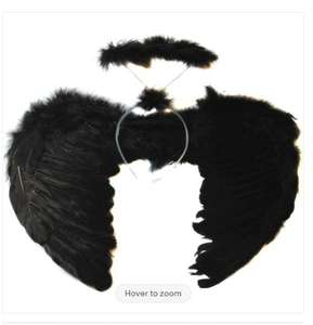 Ailes d'ange noires sombres, <span class=keywords><strong>halo</strong></span> et tutu, ensemble de costume d'Halloween, déguisement pour enfants - Product Image 3