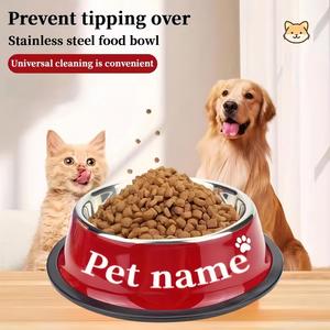 Bol pour chien en acier inoxydable avec design antidérapant, personnalisable avec un nom, bol pour nourriture/eau pour chat, cadeau pour les amoureux des animaux - Product Image 3