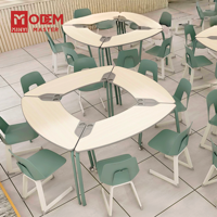 MINYI DOME chaises de bureau d'étude de réunion en MDF de vente à chaud Design moderne avec roues travail de groupe de formation en classe amovible