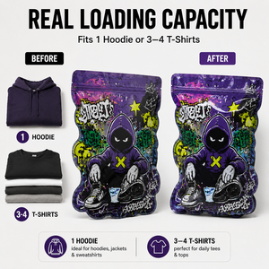 Full Custom Print Die Cut Shaped Mylar Bags Plastic Ziplock Packaging Bags for Clothes Brand Packaging T Shirt and <strong>Hoodies</strong> - Product Image 2