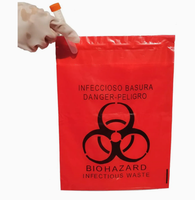 Sacs poubelle médicaux jetables en plastique imperméables autoclavables 100% LDPE HDPE, thermosoudables, à risque biologique