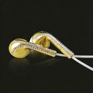 Écouteur OEM personnalisé en or avec diamant écouteur en métal câblé - Product Image 4