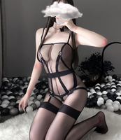 Body Teddy en dentelle florale transparente pour femme, lingerie porte-jarretelles, bas intégrés, logo personnalisé, vente en gros