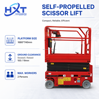 Plateforme de travail en hauteur mobile électrique hydraulique à ciseaux en acier au chrome-vanadium HXT 450 kg, capacité 6 m - 8 m, certifiée CE ISO