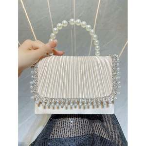 Bolso de Mano Clásico con Decoración de Perlas, Mini Bolso de Noche para Banquetes Formales, para Bodas, Fiestas, Graduaciones, Cenas - Product Image 3