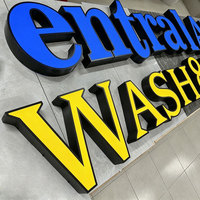 Letrero Luminoso para Exteriores, Letrero para Lavadero de Autos, Letrero LED 3D con Iluminación Frontal, Letras Luminosas para Tienda