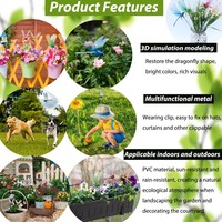 Artificielle 3D Artificielle Libellule Mouche Chapeau Clip Simulation Extérieure, pour Patio Jardin Décoration Multicolore Imperméable