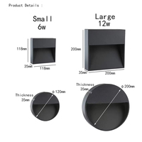 Applique murale LED carrée 6W & 12W Lampe de marche décorative en aluminium montée en surface pour éclairage d'escalier pour montage en surface murale
