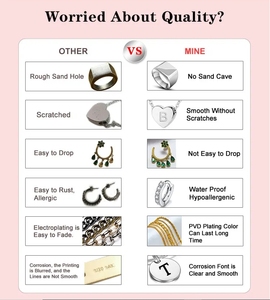 אסון באיכות גבוהה סיטונאי תכשיטי אופנה היפושסנטיות בציפוי זהב 18 קראט נירוסטה נשים עגילי חישוק מרובעים - Product Image 3