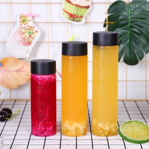 Chai nhựa <span class=keywords><strong>PET</strong></span> hình tròn in logo tùy chỉnh dùng cho nước ép, sữa, trà sữa. 400ml 500ml 600ml Có nắp vặn - Product Image 3