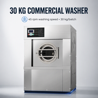 30kg Elektrische Kaltwasser-Waschmaschine aus Edelstahl, Industriequalität, Vollautomatisch, Hocheffizient, MCKINNEY