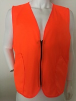 Gilet de Sécurité Chasse Orange Fluo Blaze avec Fermeture Éclair et Poche Extérieure pour Randonnée