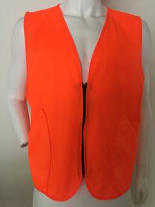 Api Fluo <span class=keywords><strong>Orange</strong></span> Berburu Keselamatan Ritsleting Rompi Saku Di Luar Hiking Mantel - Product Image 2