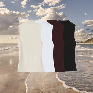 PB&ZA Femme 2025 Nouvelle Collection Débardeurs Décontractés Tendance Respirants Anti-boulochage 100% Polyester à Fines Bretelles Chic - Product Image 3