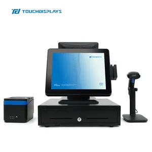 15 inch TouchDisplays Dual screen optional pos terminal manufacturers cash register business waterproof point of sales