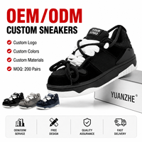 Chaussures de skate pour hommes OEM ODM, logo personnalisé, chaussures décontractées noires et blanches, baskets streetwear style Y2K
