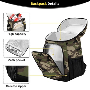 30 Can Fashion Custom Logo <b>Cooler</b> Portable Camo Design Nylon Fabric Camping <b>Backpack</b> Insulated <b>Cooler</b> Bag for Beach BBQ - Product Image 3