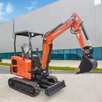 Mini-excavatrice hydraulique de 2 tonnes, compacte, diesel, pour travaux d'aménagement paysager et de construction