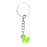 Porte-clés créatif en forme de mini canard jaune de 1,6 cm en plastique, silicone et caoutchouc, imprimé UV, pour la rentrée scolaire, petit cadeau, pendentif pour sac