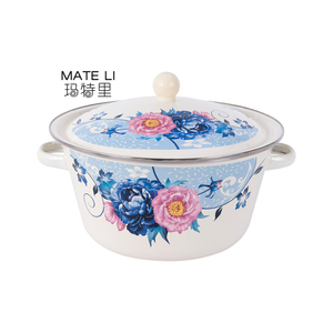 Thiết Kế Mới Nhất Bán Cổ Điển Bạc Trim Không Dính Súp Nồi Nấu Ăn Chậu Dày Men Đồ Nấu Nướng Với Xử Lý - Product Image 2