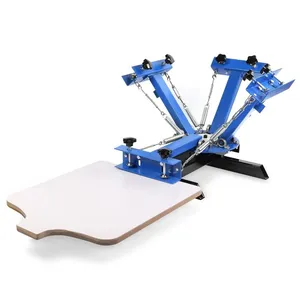 Multi-color Rotary Silk Screen Printing Machine Manual 4 Colors Screen Printer For Clothes