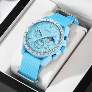 Reloj de Cuarzo para Hombre de Lujo, Personalizado con Logotipo OEM/ODM, Correa de Nailon, Resistente al Agua 30M, Esfera Grande, Reloj de Pulsera de Moda, Venta al Por Mayor - Product Image 3