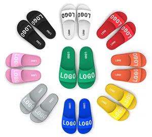 Henghao Men Plain Slides Sandal Slipper Latest Design Private Label Slide Men Pu Sole 3d Mens Slides Rubber Sandals