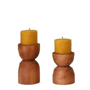 Le support de pilier de bougie en bois décoratif fait à la main de meilleure qualité représente la décoration de salon bougie unique T Light Votive - Product Image 1