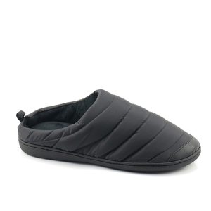Sabots d'intérieur confortables et antidérapants pour hommes, imperméables, doublés en coton polaire noir matelassé, mules chaudes d'hiver pour le camping - Product Image 1